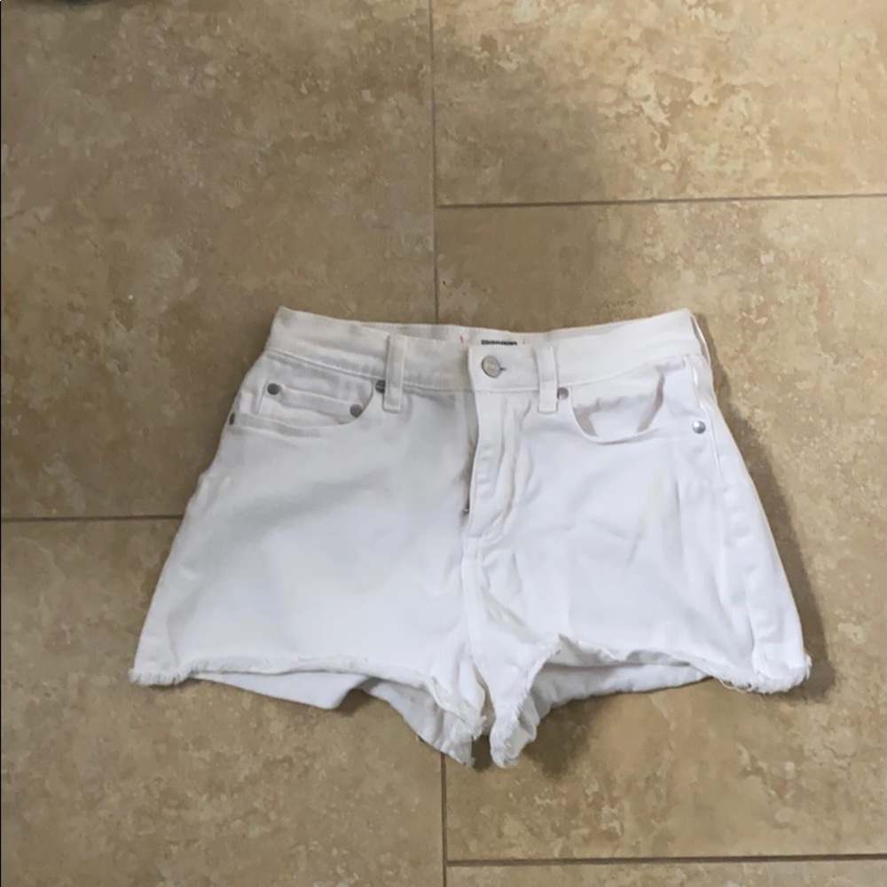 white high rise jean shorts